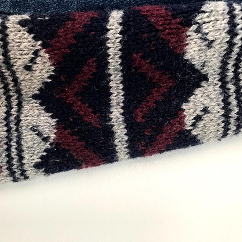 JEAN JACKET WITH KNIT SWEATER ARMS - Picture 2 of 8